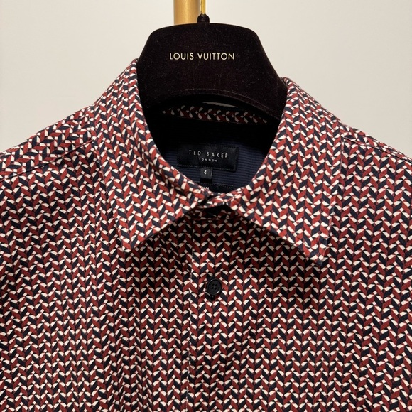 Ted Baker London Slim Fit Geometric Print Shirt (Size 4 / L)​​ - Picture 6 of 13